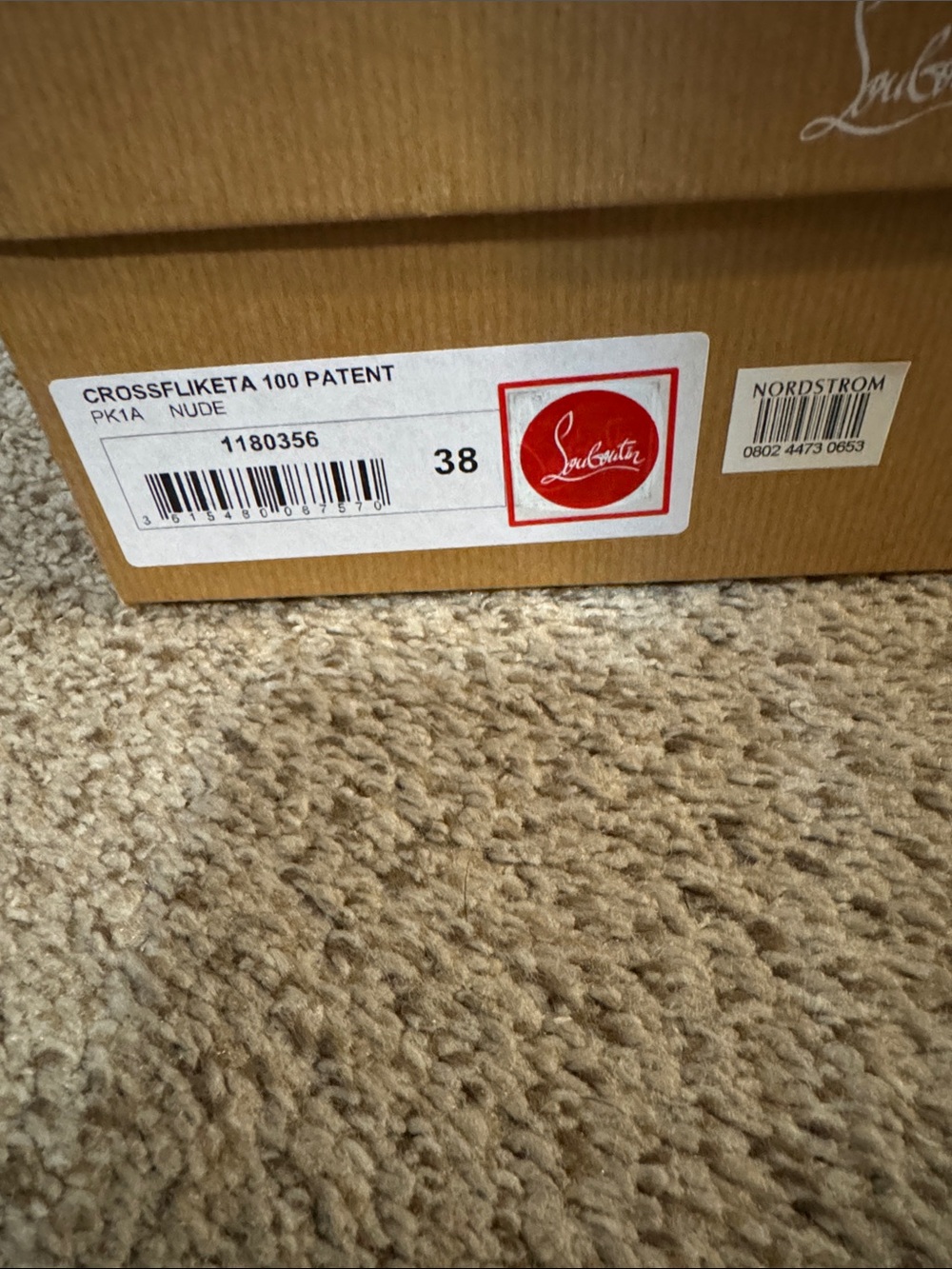 Christian Louboutin Brown Shoe Box with Red Logo Accent